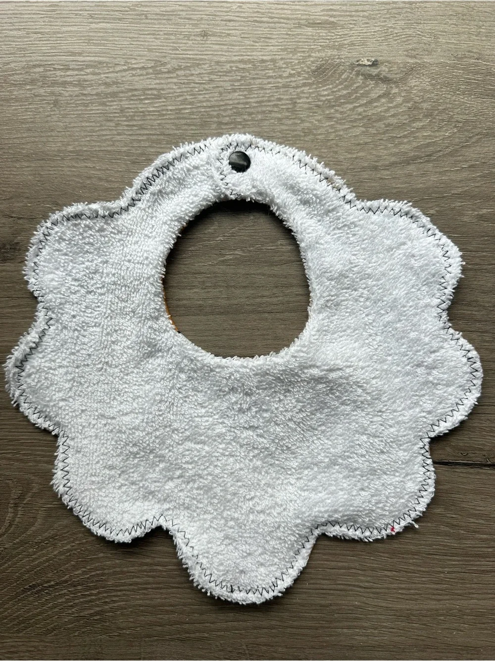 Orange Snoopy Halloween Baby Bib - Soft Scalloped Drool Bib